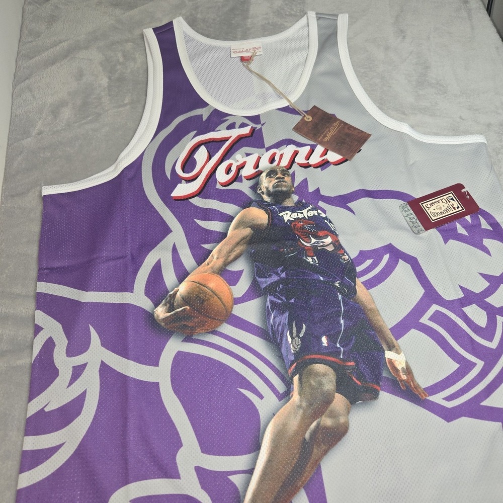 Vince Carter Raptors Mitchell & Ness Jersey L Sublimated Purple White NBA HWC